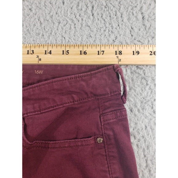 Jennifer Lopez Jeans Womens Size 16 W Skinny Burgundy Denim Jegging Casual 36x29 - Picture 6 of 15
